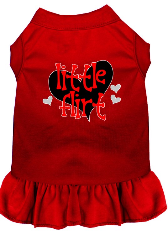 Little Flirt Screen Print Dog Dress Red Lg